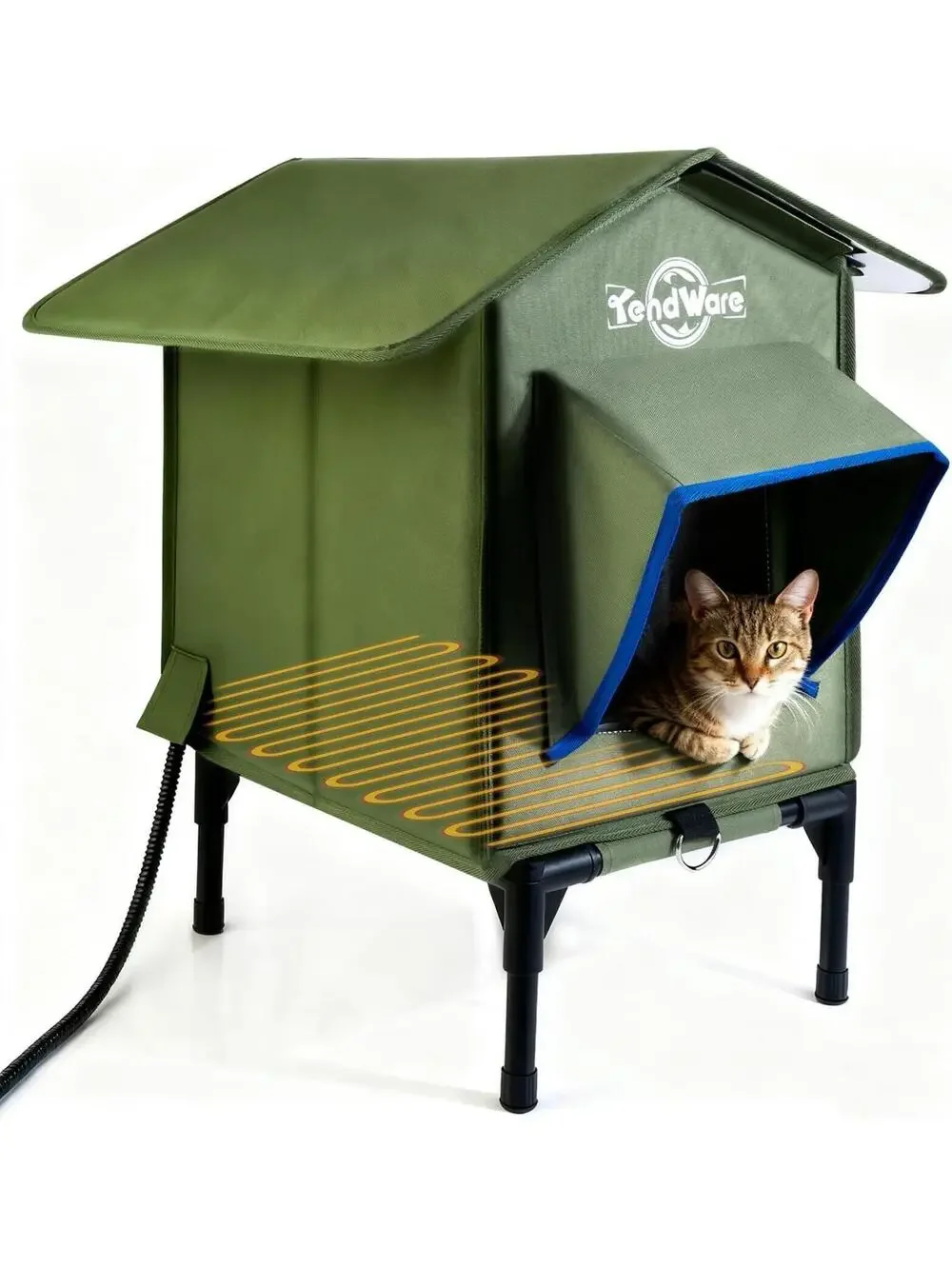 Outdoor Cat House Heated Cat House for Outside with Elevated Base
